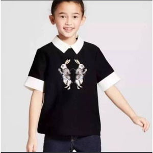 Victoria Beckham black bunny collared top